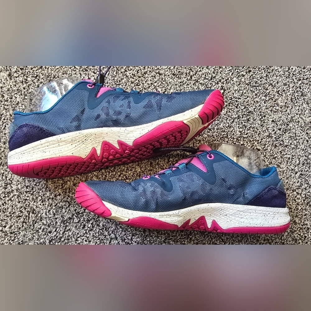 Merrell Womens J69938 Allout Shine Blue Wing Shoe Blue/Fucshia Barefoot Size 7.5 - Picture 8 of 10